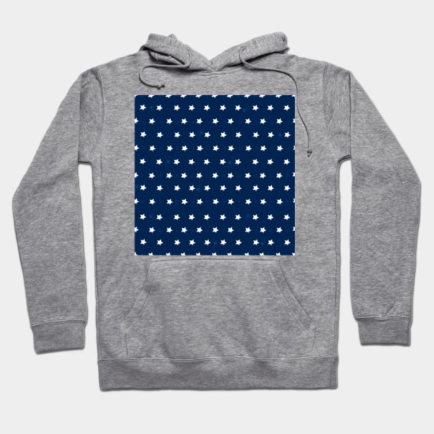 Shining navy and white little stars Hoodie by GULSENGUNEL